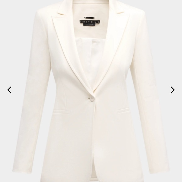 Alice + Olivia BREANN FITTED BLAZER + Walker Pants in Off White Ecru NWT! - Picture 4 of 14